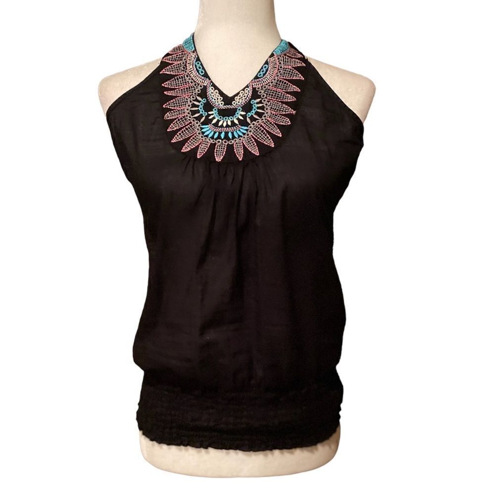 Passport Embroidered Halter Top